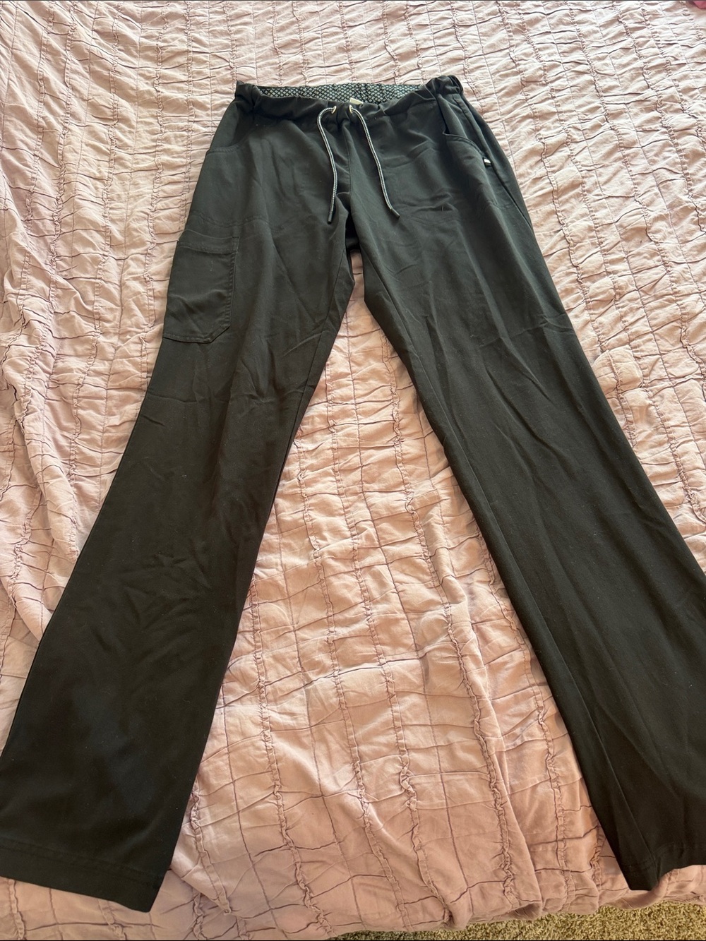 Wide-Leg Drawstring Lounge Pants in Black